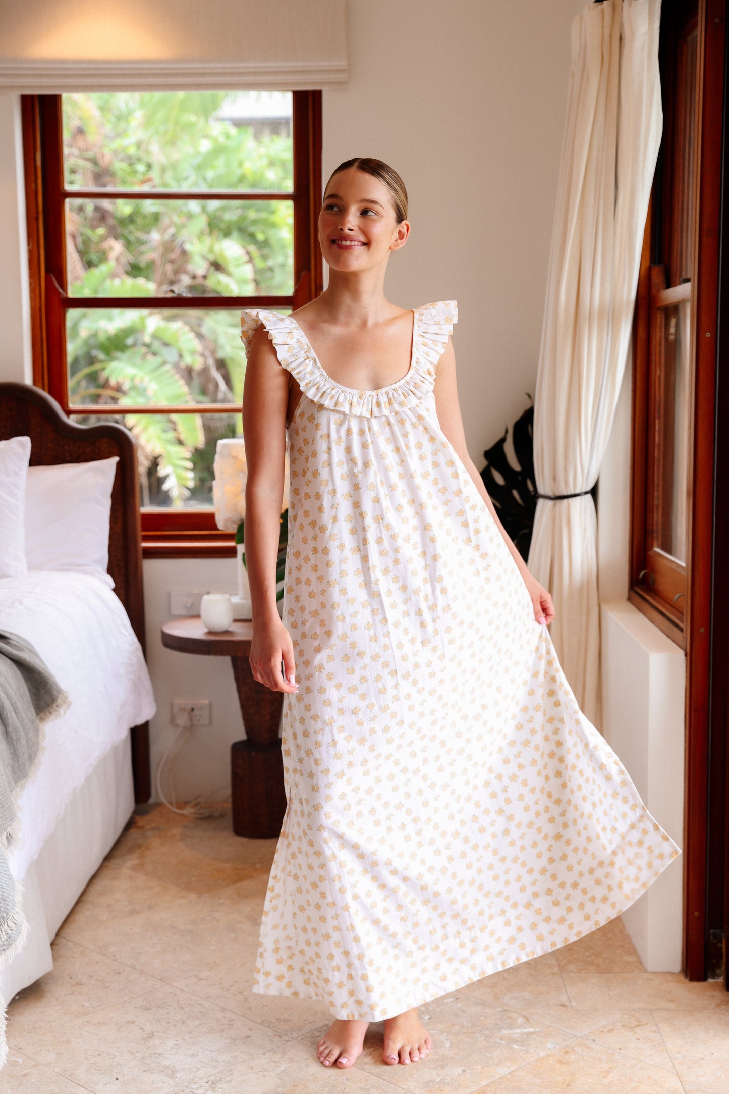 Margot Nightie - Cotton Modal - Meadow Honey