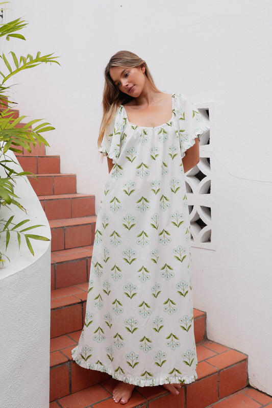 Betty Lounge Dress - Long - Cotton Modal - Dandelion