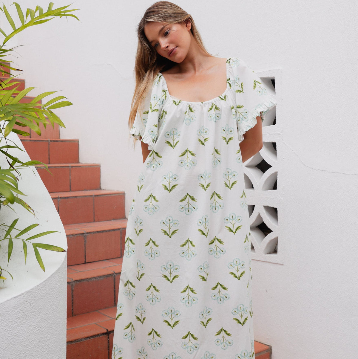 Piyama Betty Lounge Dress - Long - Cotton Modal - Dandelion — view 7