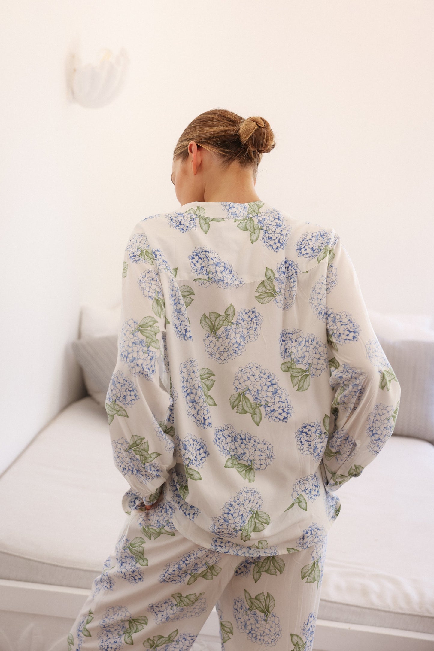 Maggie Pyjama Set - Long - Hydrangea Blue