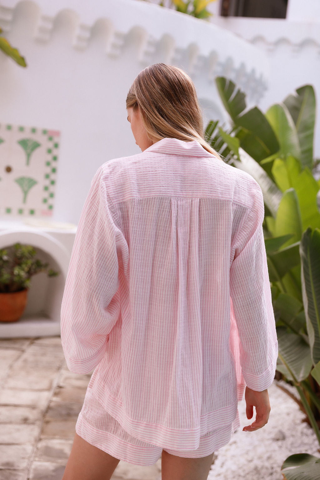 Peta Resort Set - Cotton - Pink Stripe