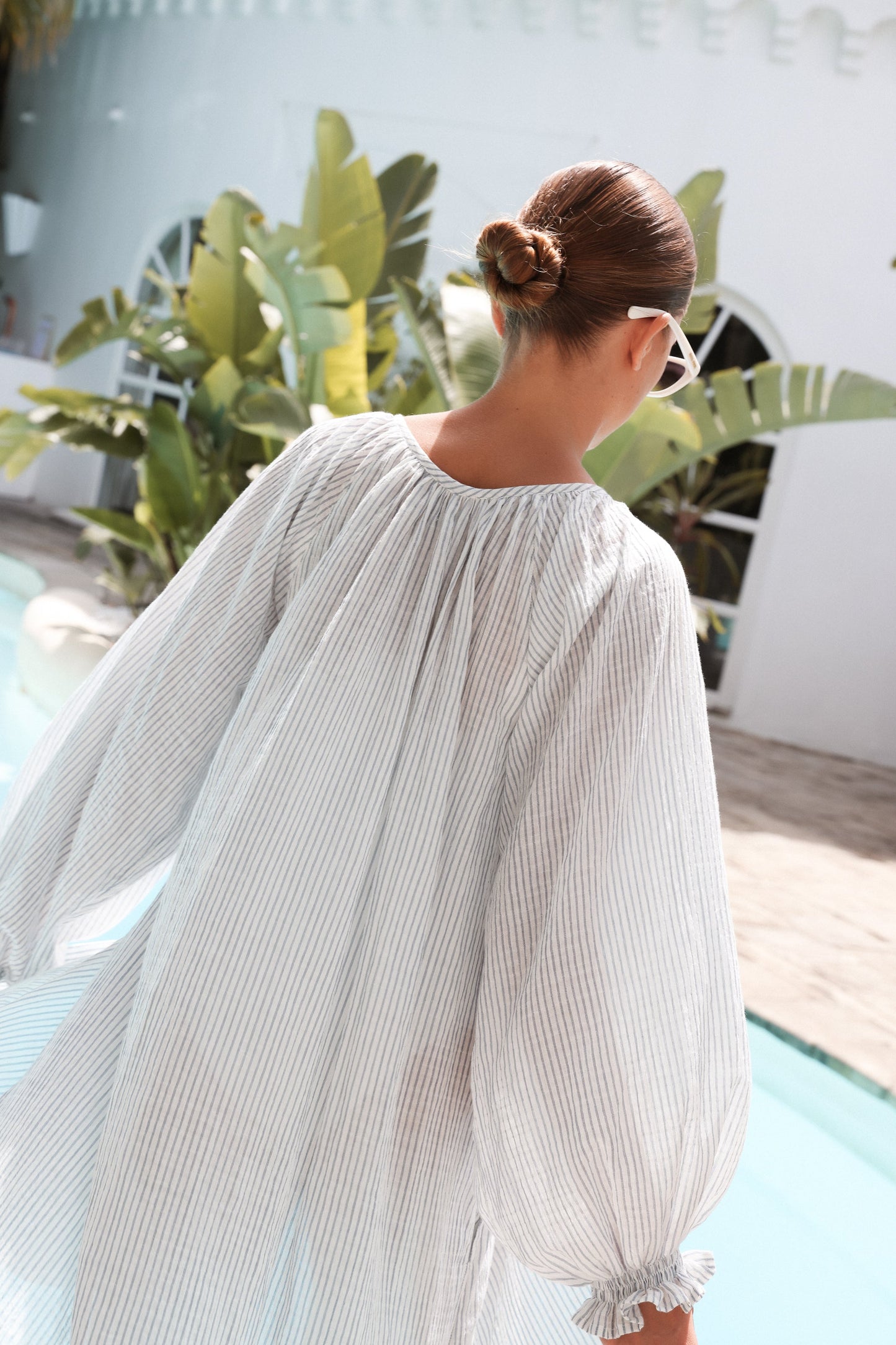 Heidi Resort Dress - Cotton - Stripe Navy