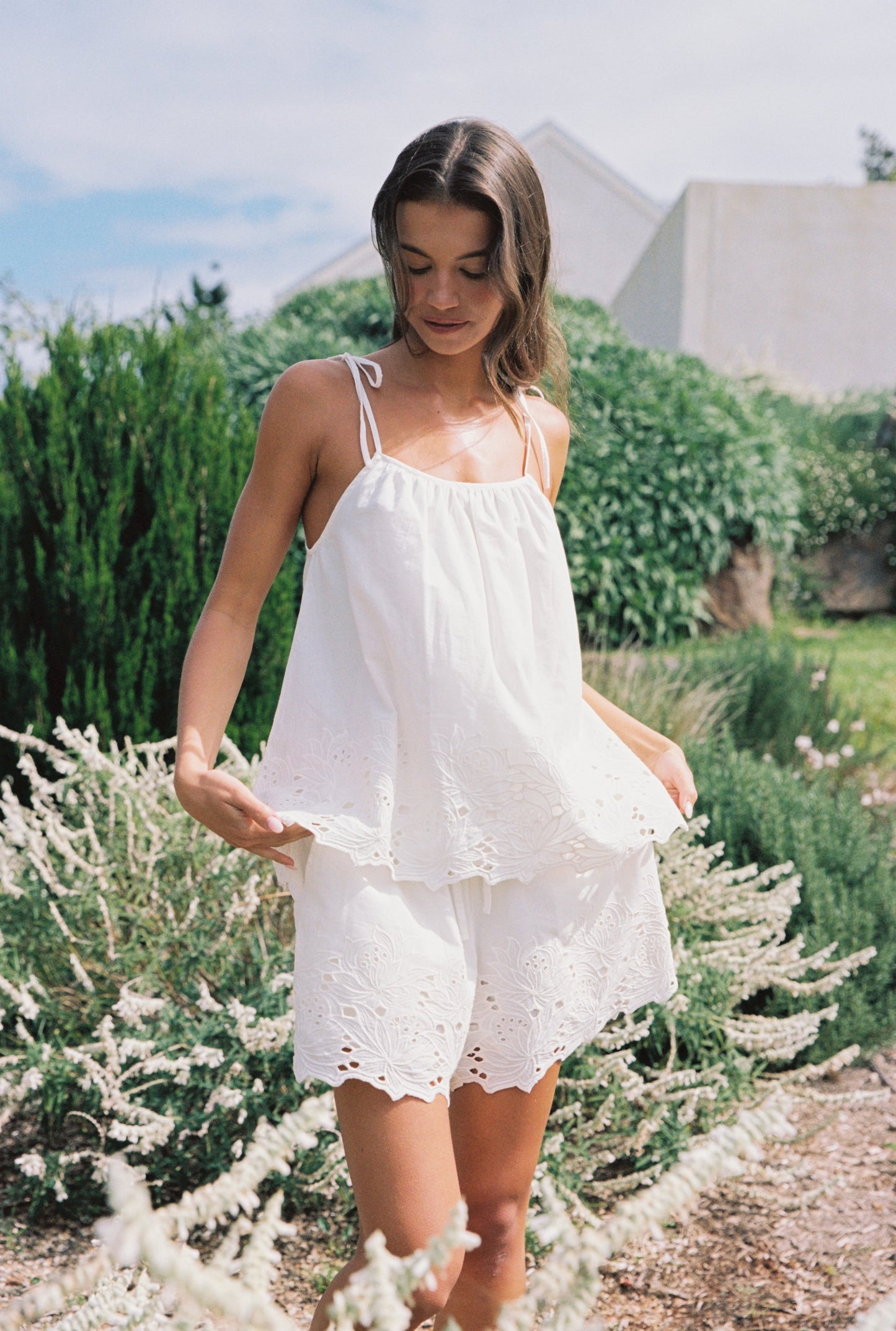 Lucy Lounge Set - Cotton Embroidery - Vanilla