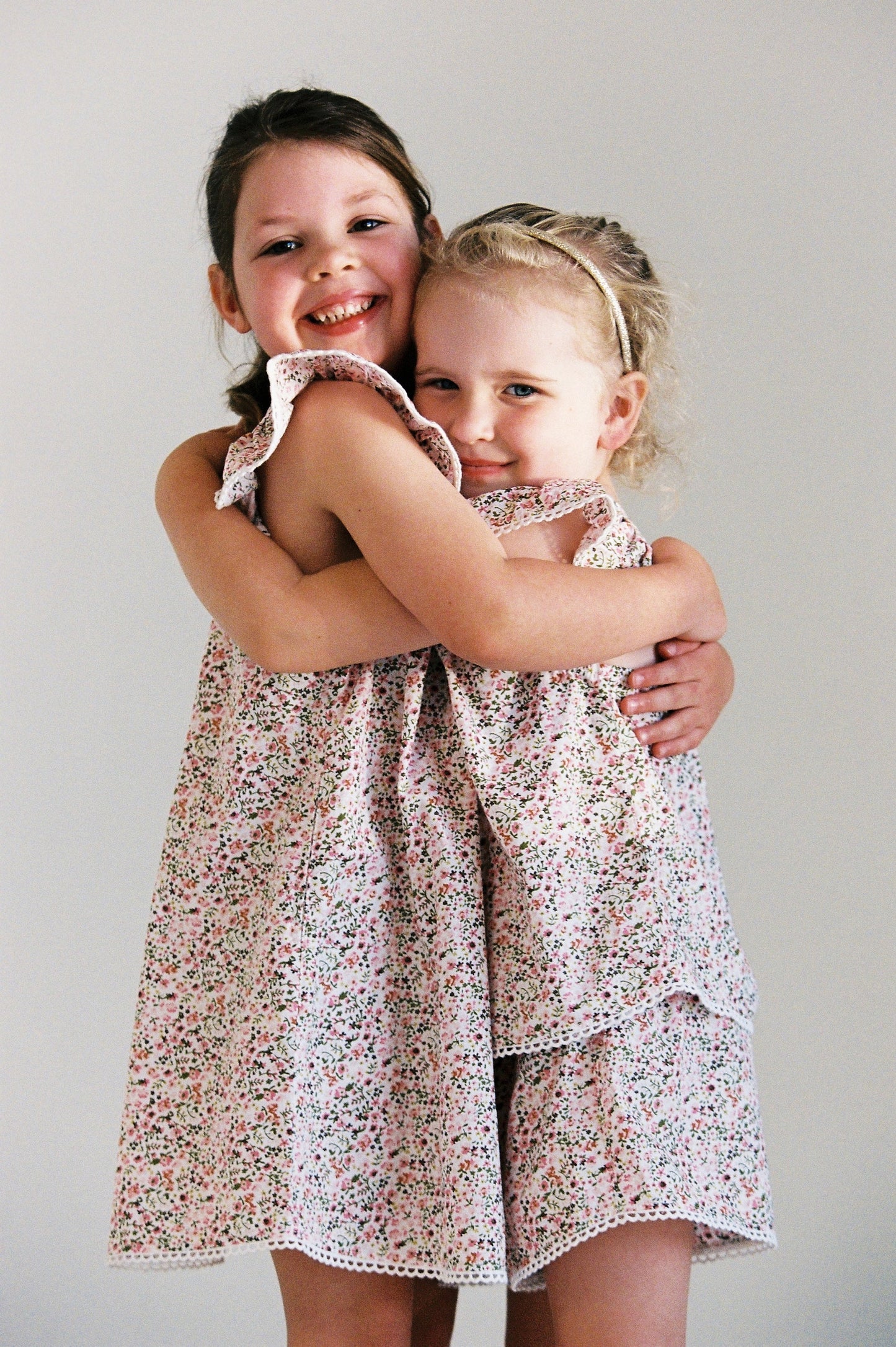 Girls Harriet Lounge Dress - Cotton - Floret Pink + Trim