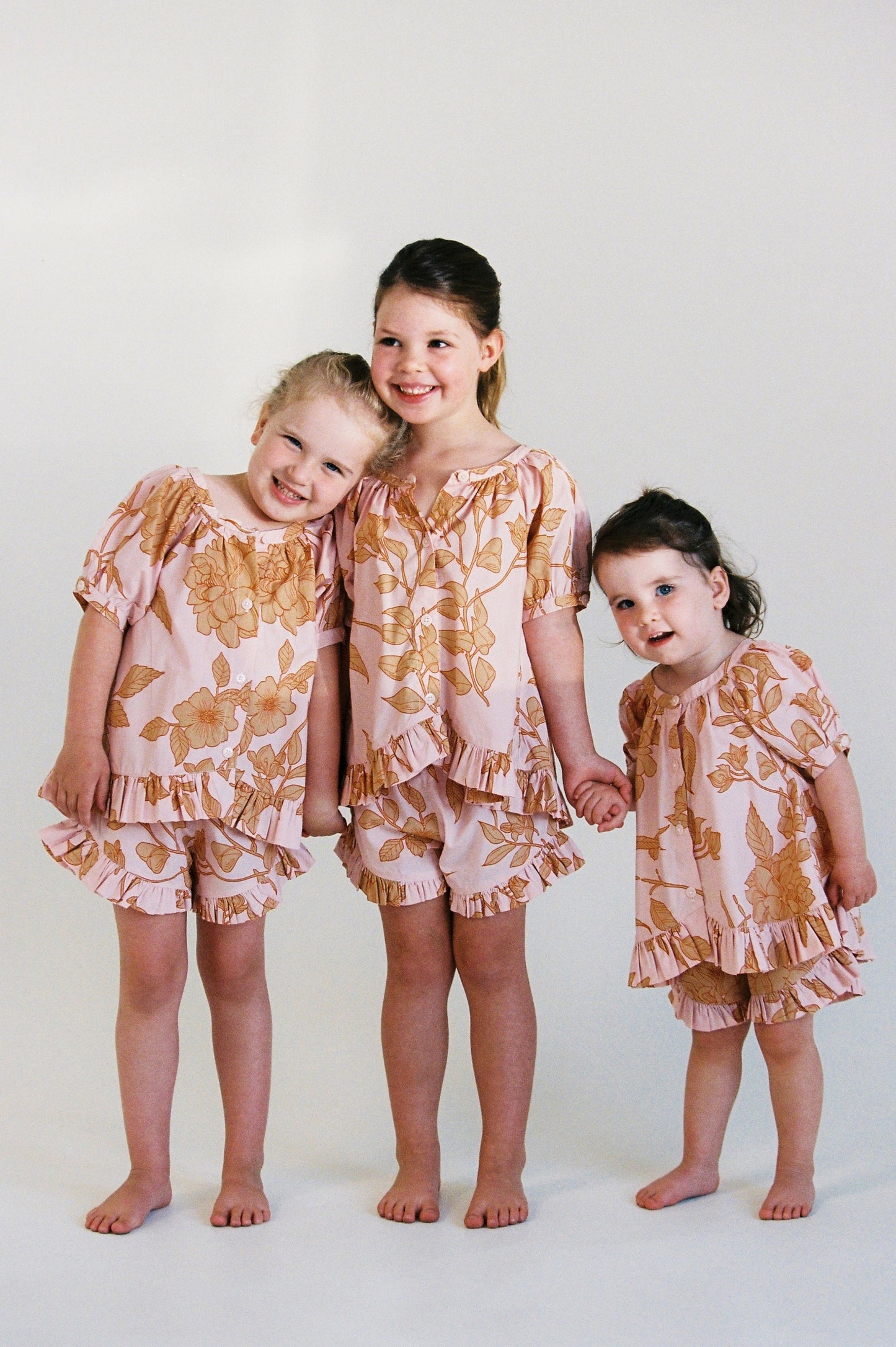 Girls Sophie Sleep Set - Cotton Modal - Romantic Floral Peach