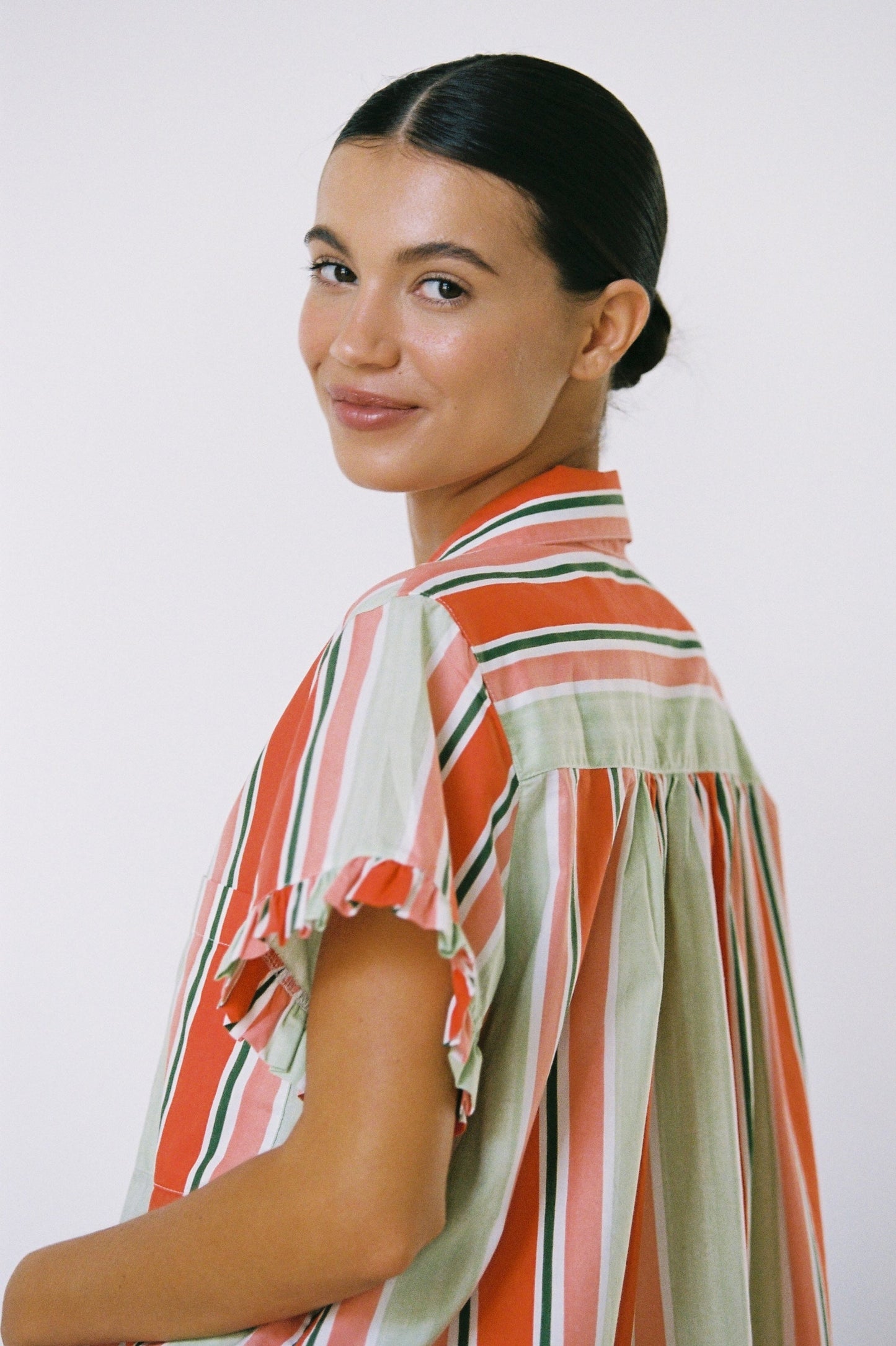 Felicity Frill Set - Pants - Cotton Modal - Holiday Stripe