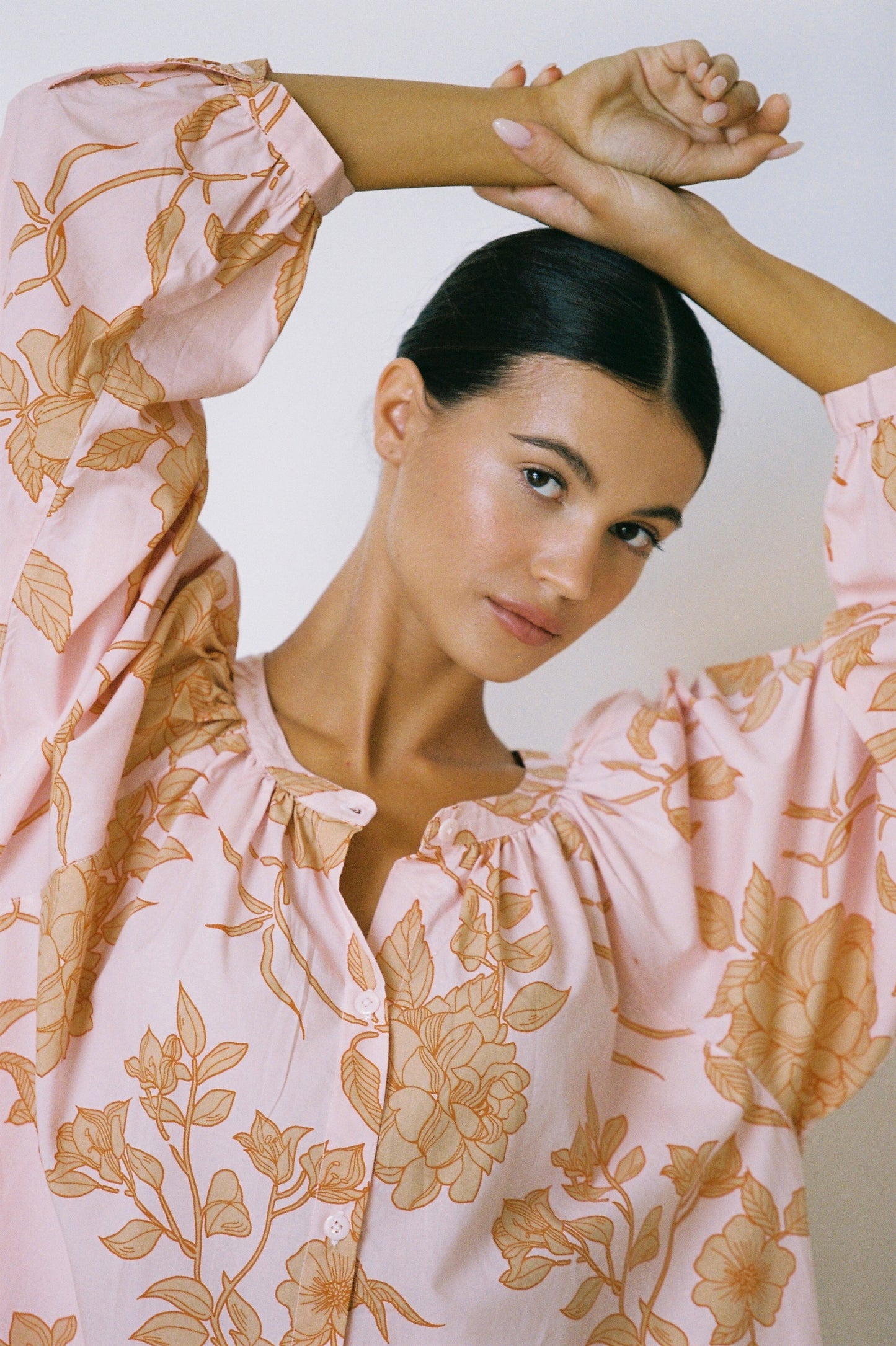 Sophie Sleep Set - Long - Cotton Modal - Romantic Floral Peach