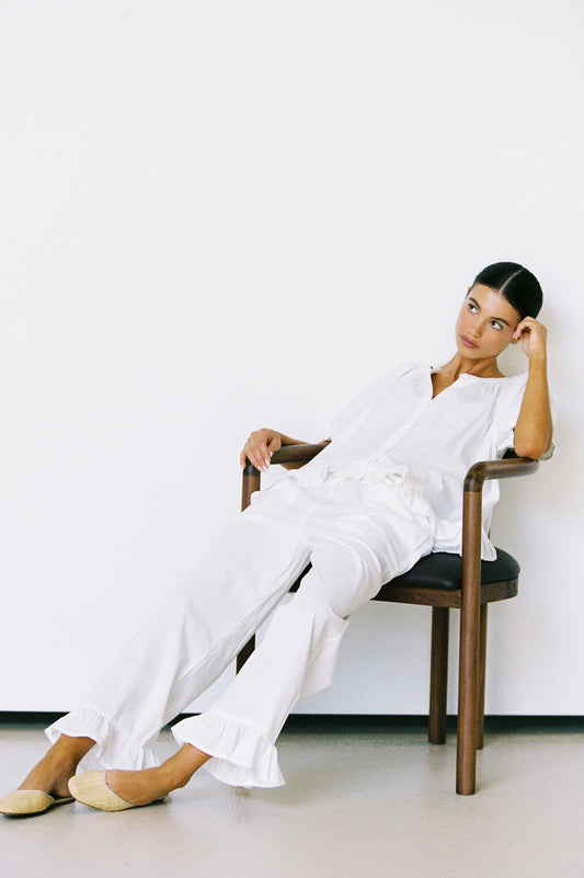 Sophie Sleep Set - Pants - Cotton Modal - Off White