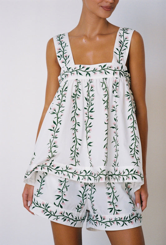 Suzette Sleep Set - Cotton - Vine Pink