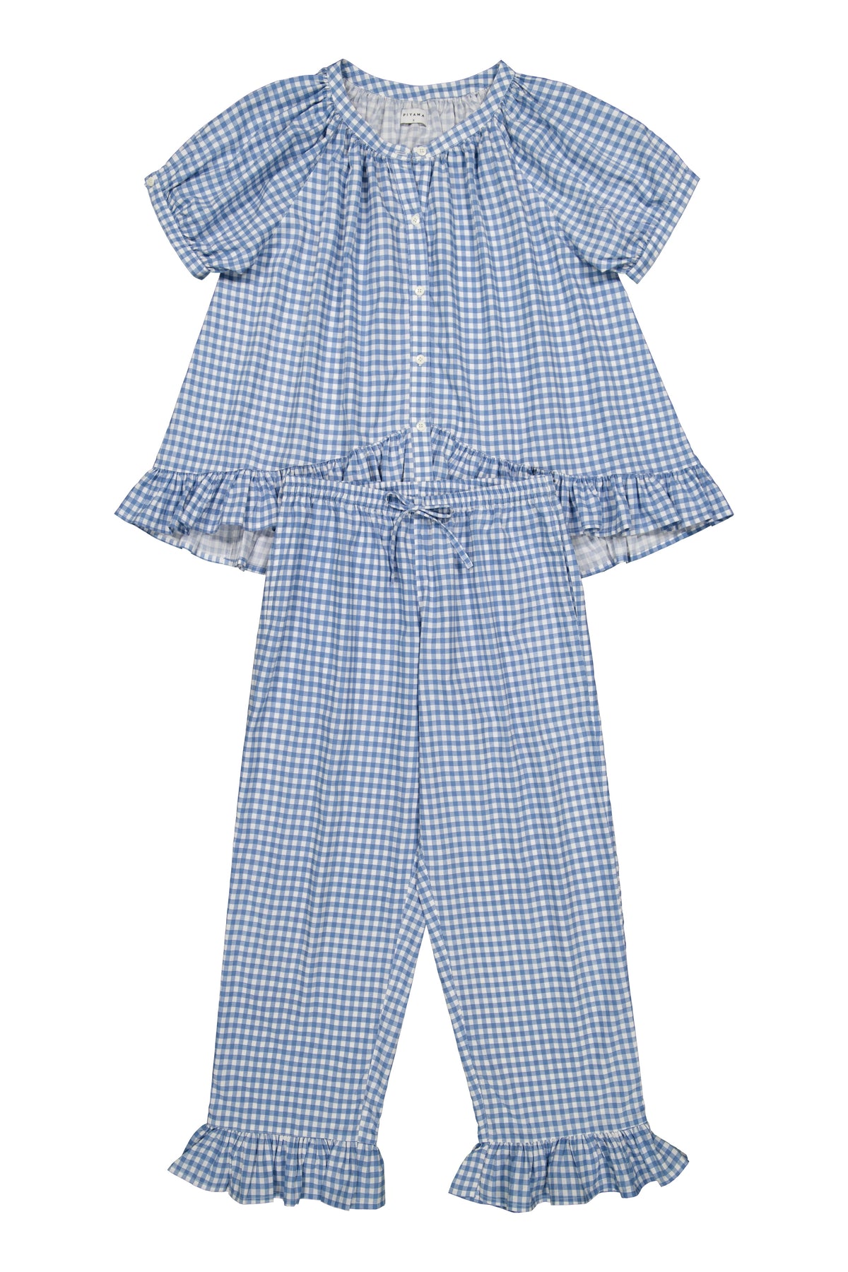 Sophie Sleep Set - Pants - Gingham - French Blue