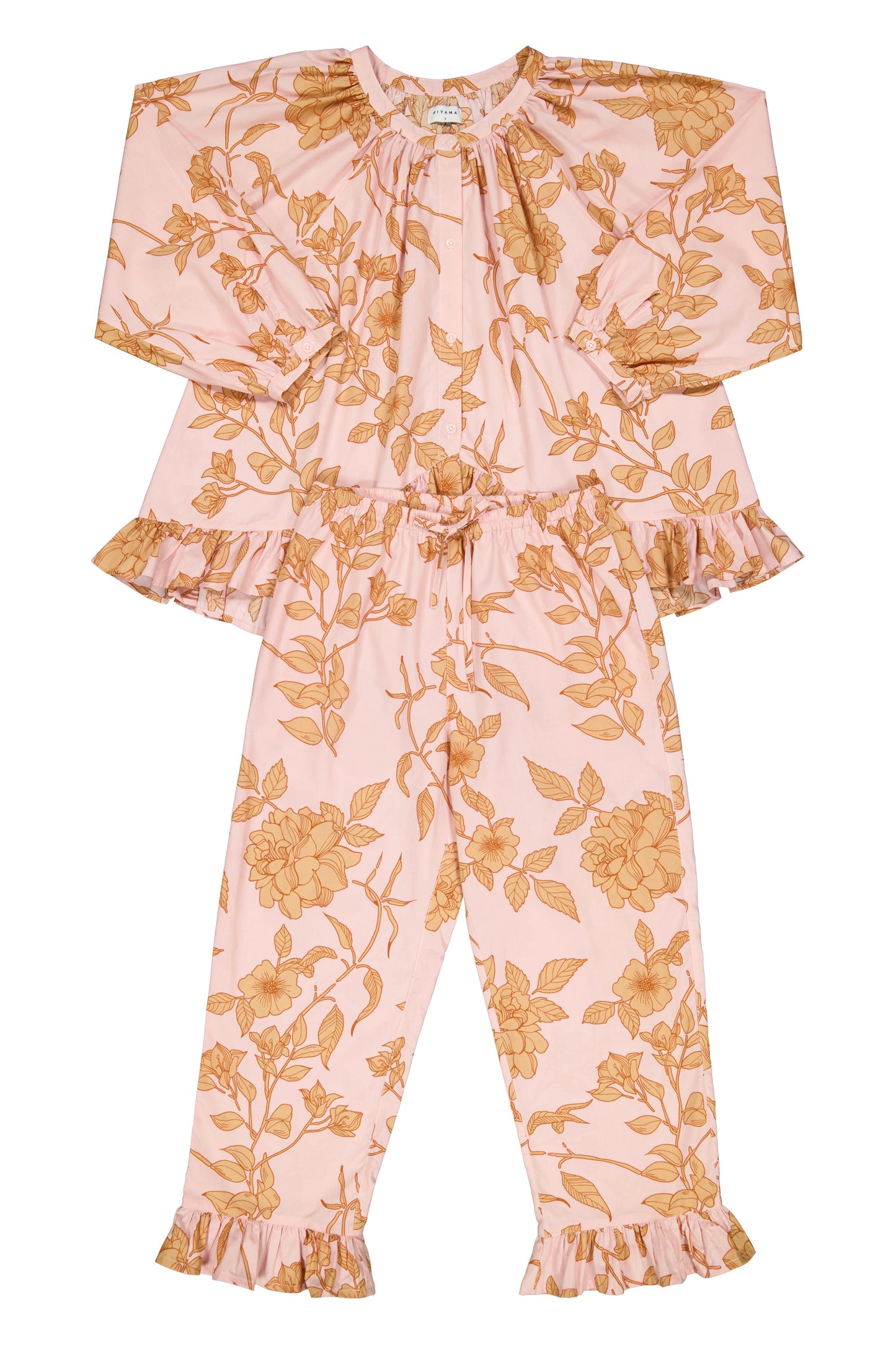 Sophie Sleep Set - Long - Cotton Modal - Romantic Floral Peach