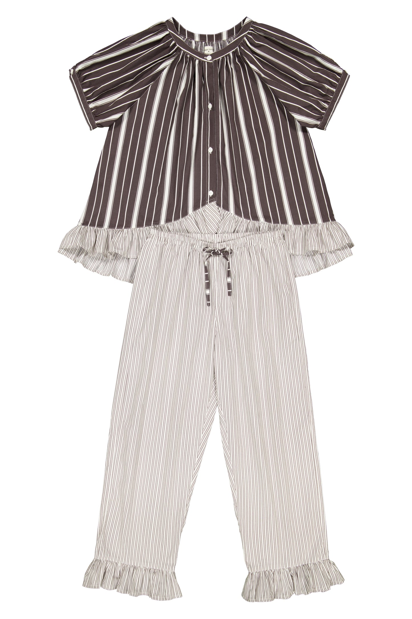 MM x PIYAMA - Sophie Sleep Set - Pants - Chocolate Stripe