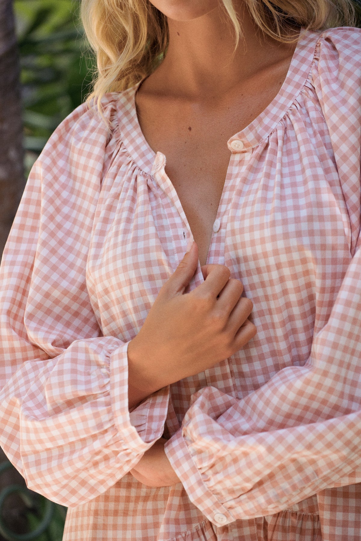 Sophie Long Sleep Set - Gingham - Petal Pink