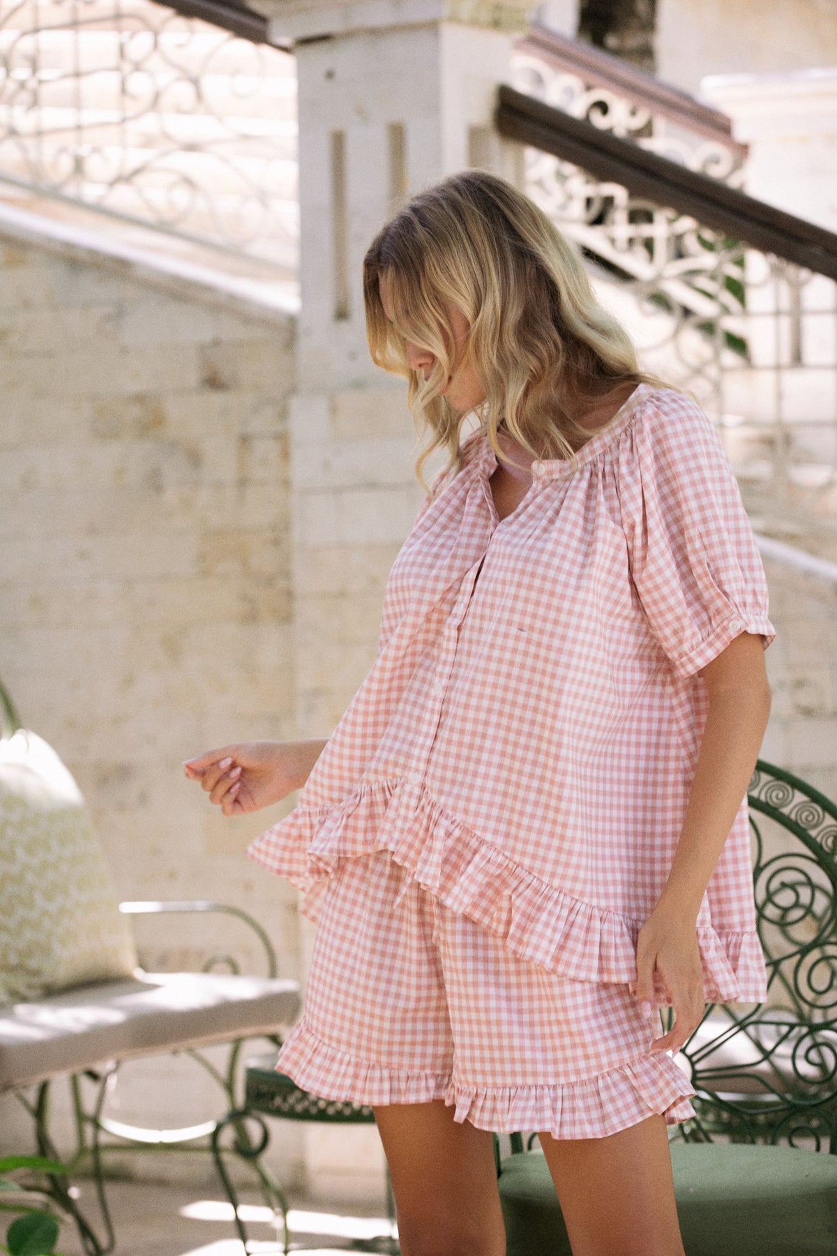 Sophie Sleep Set - Gingham - Petal Pink
