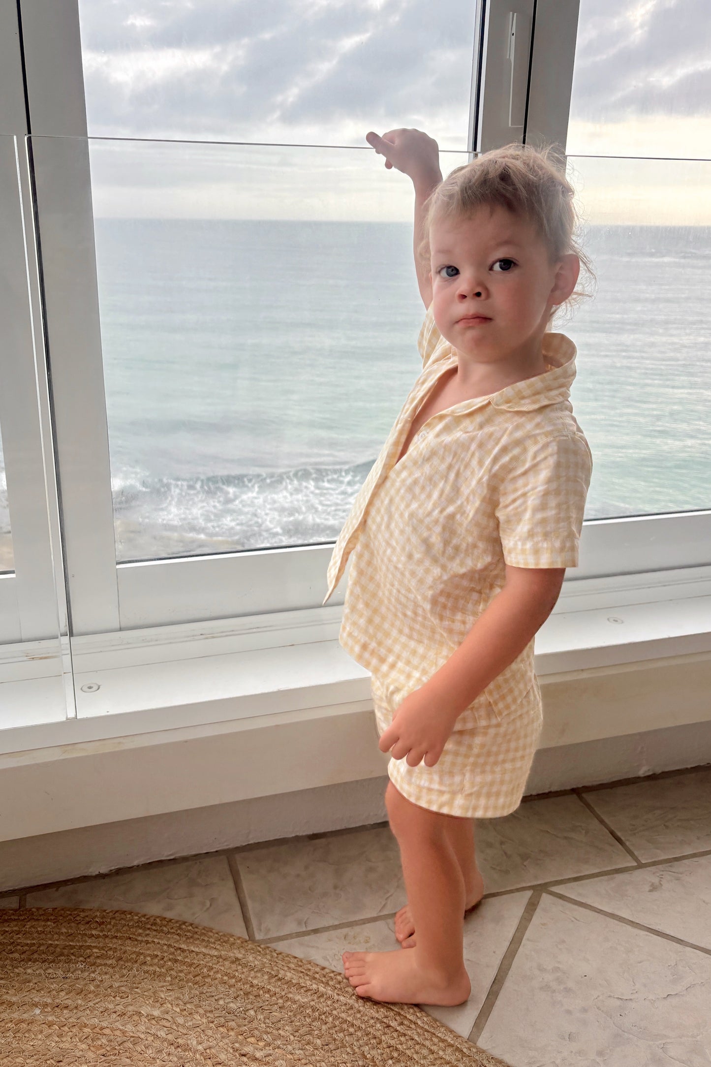 Unisex Children's Sleep Set - Gingham Yellow