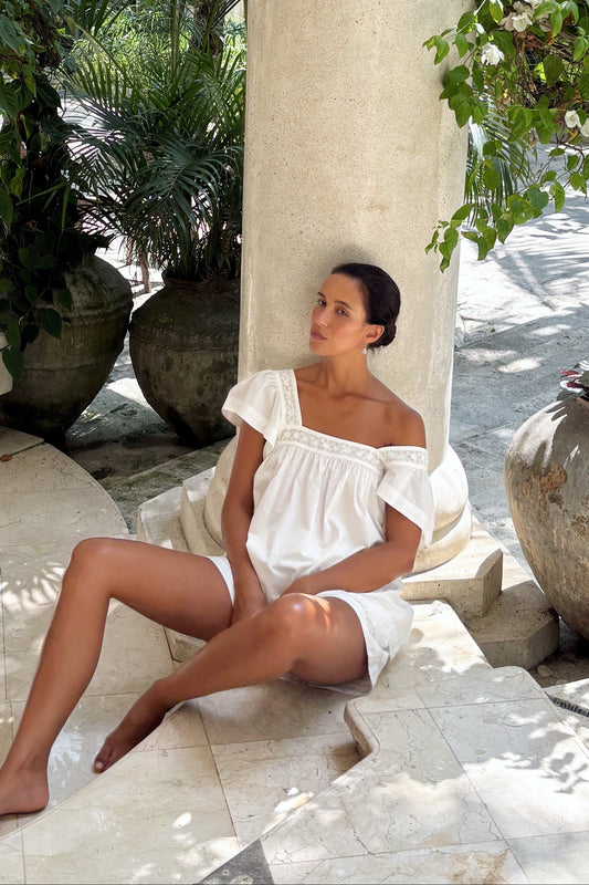 Poppy Lounge Set - Cotton Modal - Off White