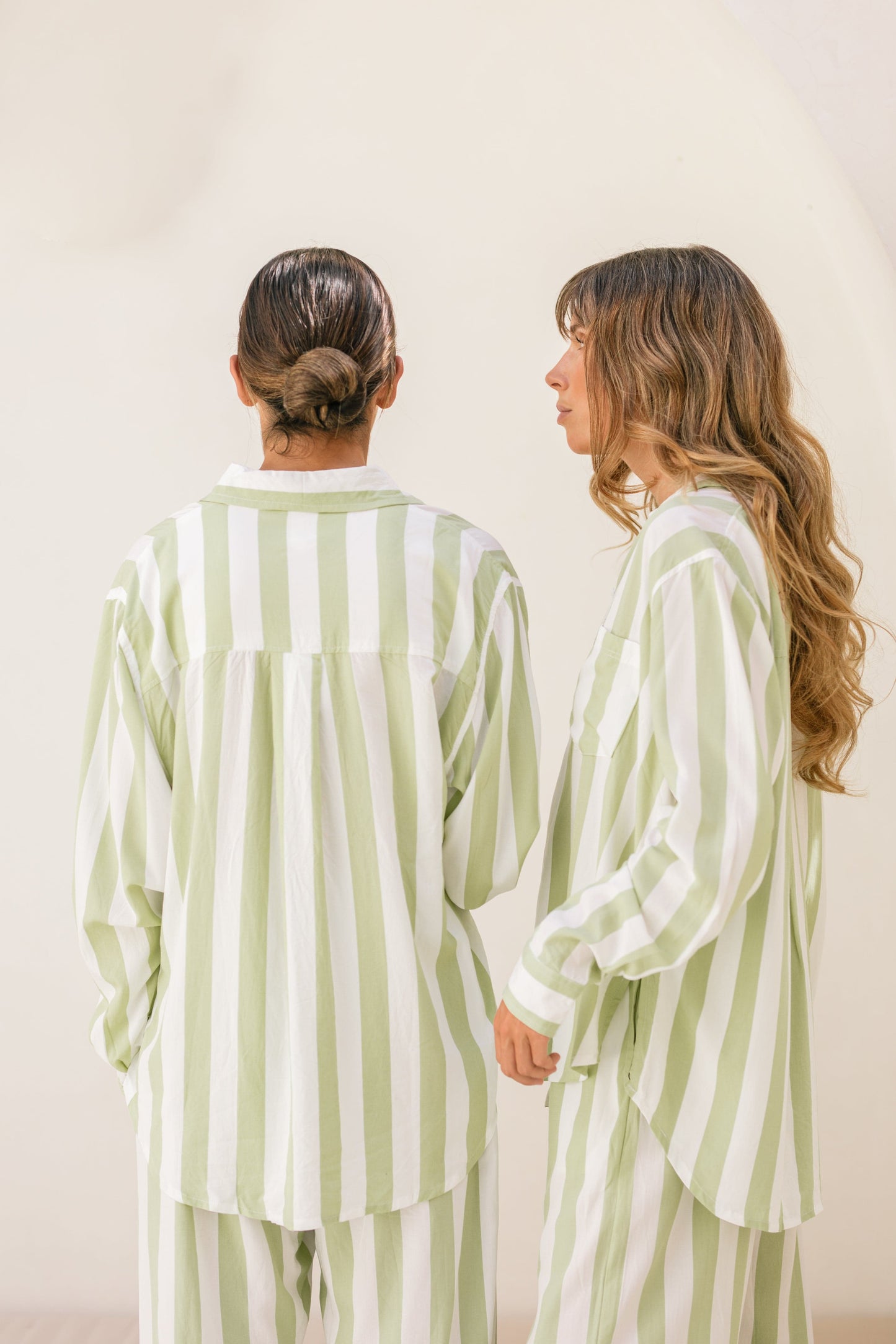 Marlon Long Sleep Set - Stripe - Margarita Green
